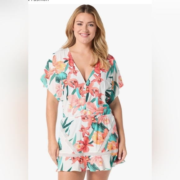 Coco Reef Tropical Floral Swim Cover-Up - Picture 1 of 4